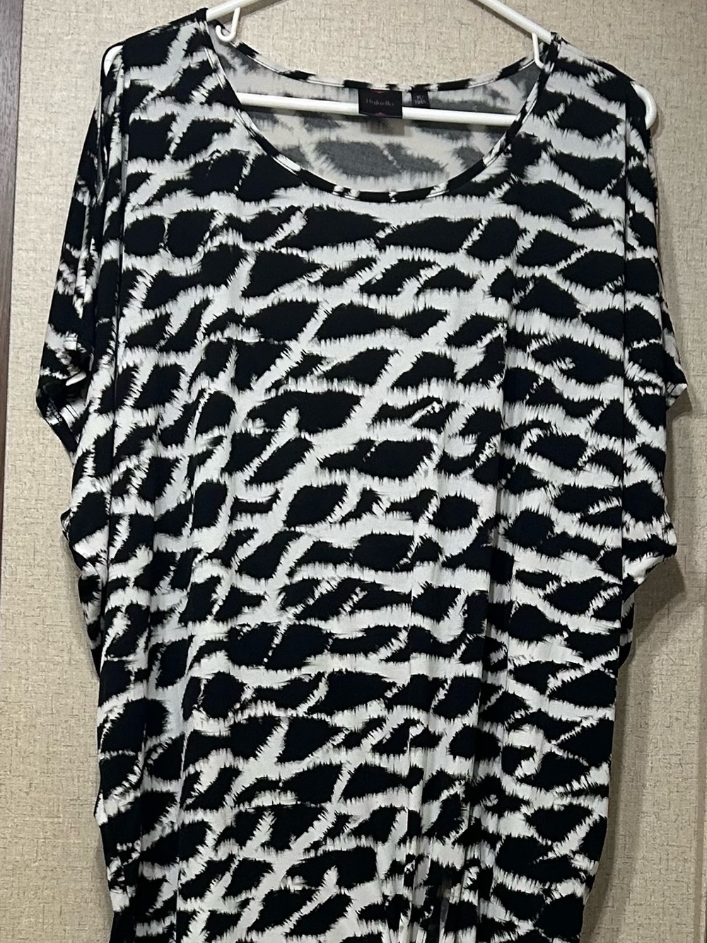 Rafaella Black and White Animal-Print Tunic